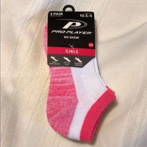 🌴PRO PLAYER NWT girls No- show SOCKS peach pink